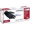 Reflexx R67, Guanti in Nitrile Neri senza Polvere Gr. 5.5, 100 Pezzi, Nero