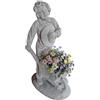FratelliVagnoni Statua Fioriera bambino con Carriola in cemento e marmo cm 90 arredo da giardino