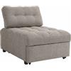 MAKA HOME Poltrona Letto Singolo Salvaspazio Reclinabile Tessuto 3 Colori 1 Posto