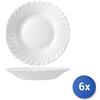 Bormioli rocco 6x Piatti In Vetro Opale Prima Bianco Fondi Cm22,5