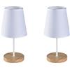 Diamantlux abatjour coppia comodino moderno classico abat jour lumetto bianco con paralume