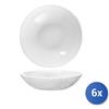 Bormioli rocco 6x Piatti In Vetro Opale Coconut Bianco Tavola Fondi 20Cm