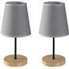Diamantlux abatjour coppia comodino moderno classico abat jour lumetto nero con paralume