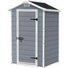Keter Casetta Manor 4X3 Grigia In Resina Cm 128X94X196 H