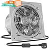 HG Power Ventola Aspirazione ØInt.250Mm Estrattore Aria 1680m³/h Argento per Bagno Cucina