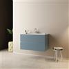 MOBO Mobile bagno sospeso modello sophia 80cm Base sospesa -lavabo - azzurro polv...