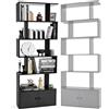 HOMASIS Libreria Scaffale a 5 Livelli Libreria Verticale Divisorio per Stanza