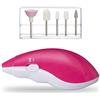 Relaxdays - Lima elettrica per Unghie, Manicure e Pedicure, Set con 5 Inserti, Funzionamento a Batteria, Unisex, Bianco/Rosa