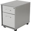 Rocada | Cassettiera ufficio con ruote, 40 x 59,5 x 58 cm, cassettiera in legno con serratura | mobile ausiliario per ufficio con 2 cassetti | colore grigio