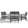 Bica Doghe 2 Set Giardino Antracite 2 Sedie 1 Divanetto 1 Tavolino Resina