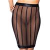 7 Heaven Socorro Effetto Bagnato e Mesh Striped Pencil Rock - Nero - L