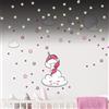 Ambiance Sticker Adesivi murali per bambini, decorazione per cameretta dei bambini, adesivo da parete per bambini, motivo: unicorno sognoso e 70 stelle (120 x 130 cm) + 100 adesivi a forma di stelle fosforescenti