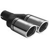 Ulter Sport Terminale scarico - Doppio Tondo Ø100mm RS - Lunghezza 225mm - Installazione ->50mm - Inox