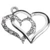 PuntoCasaStore® 24 pz Doppio Cuore Ciondolo Argento 2 cm Decorazione Bomboniera Favore Matrimoni