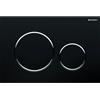 GEBERIT Placca di Copertura 2 Tasti Sigma 20 Geberit Nera Bordi Tasti Cromati