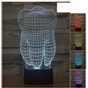 Gift It Right Lampada da tavolo a LED a dente 3D, 7 colori, cambia luce notturna per