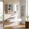 DecHome Mobile con Specchio Bagno 1 anta 5 ripiani 100x15x70 cm Bianco