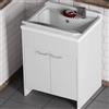 PIDEMA.IT Mobile lavatoio 60x50 cm vasca in resina con asse e kit di scarico 60x50x85H cm
