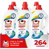 Omino Bianco Detersivo Lavatrice Igienizzante, 264 Lavaggi, 1760 ml x 6 | Igienizza i capi e rimuove germi e batteri*,dona un fresco profumo che dura a lungo, rispetta colori e tessuti