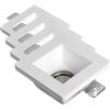 Eurekaled® - Portafaretto in Gesso CERAMICO da Incasso Quadrato per Controsoffitti per GU10 e MR16 cod.220628 (Confezione da 4)