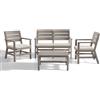 Bica Doghe 2 Set Giardino Taupe Beige 2 Sedie 1 Divanetto 1 Tavolino Resina