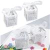 SZCXDKJ 50 PCS scatolina Portaconfetti (5x5x7cm) Bomboniere Bianco per Matrimonio De