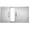 VEVOR Doppia porta di accesso per barbecue, 86 x 48 cm (larghezza x altezza), in acciaio inox, montaggio a incasso, porta verticale da parete con maniglie per stazione di cottura