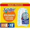Swiffer Duster Piumini Cattura Polvere, 23 Piumini e 3 Panni Lavapavimenti, Cattura e Intrappola Polvere e Sporco, Raggiunge I Punti più Difficili della Casa, Maxi Formato