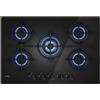 CANDY PIANO COTTURA VETRO NERO 5 FUOCHI COMANDI FRONT. GHISA WOK 75 CM CANDY CVG74WTB