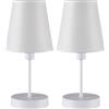Diamantlux coppia abat jour abatjour lampada scrivania da comodino paralume tessuto bianco