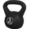 HOMCOM Kettlebell 6kg con 20x13x24 cm in Plastica e Sabbia Nero