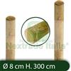 UTENSILERIA 10PZ PALI TONDI IN LEGNO SENZA PUNTA TRATTATI IMPREGNATI PER RECINTO Ø 8X300 H;
