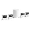 Reolink Pack 4 Telecamere Argus MagiCam Senza Fili Magnetiche Home Hub Mini Centro di Sicurezza All-in-One, Autonomia 9 Mesi, Rilevamento IA, IP67, WiFi 2,4/5GHz, Memoria Locale