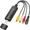 LogiLink VG0030A - USB 2.0 audio/video Grabber, 3 x RCA + miniDIN5 (S-Video) per Windows 7/8/10/11, Mac OS 10.7 o superiore, Android 5.0 o superiore