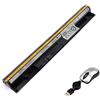 amsahr L12S4Z01-05 - Batteria di ricambio per LENOVO L12S4Z01, IdeaPad S300, S400, S405 con mini mouse ottico, colore: Nero