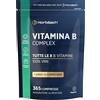 Vitamina B Complex Alto Dosaggio | 365 Compresse Vegane per 1 Anno | Integratore