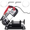 VEVOR Troncatrice a Nastro Portatile a Velocità Variabile, 5 Pollici 1100 W Segatrice a Nastro con Base per Tagliare Acciaio Inossidabile, Alluminio, Metallo, Ferro, Cavi Rigidi, Legno, PVC, Plastica