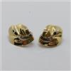 ORECCHINI BOTTONE ORO GIALLO E BIANCO 18KT 750 11,6 GR DIAMANTI E ZAFFIRI (3146)
