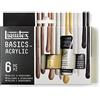 Liquitex 3699399 Basics - Pittura acrilica, Pigmenti per artisti monopigmentati, Resistente alla luce, durevole nel tempo, Finitura satinata, Set di colori 6 Tubetti da 22 ml