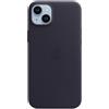Apple Cover originale Apple Iphone 14 Plus Pelle Leather Case Magsafe Midnight Nera