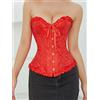Corsetto Rosso Satinato Bustino Sexy Stringivita Steampunk Burlesque Curvy XXL