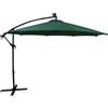 MONSTERSHOP Ombrellone LED Decentrato Banana 3m Verde da Giardino Patio con 104 Luci Solari