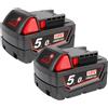 Powarobor M18B5 18V 5.0Ah Batteria di ricambio agli ioni di litio Compatibile