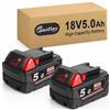 Waitley 2X Waitley M18B5 Batteria Compatibile con Milwaukee 18V