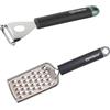 Progress Combo-8271 - Set pelapatate e grattugia, in acciaio inox resistente, per sbucciare frutta/verdura, grattugiare formaggio, grattugiare agrumi, manici morbidi, gancio per appendere, collezione