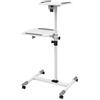 LINK carrello presentazioni LKBR25 supporto proiettore e laptop con due ripiani regolabile altezza 850-1100 mm struttura acciaio e legno ruote bloccabili dimensioni compatte 68,5x49x10 cm