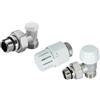 Tiemme KIT 3 PEZZI VALVOLA/DETENTORE E TESTA TERMOSTATICA 3/8G - 1/2X16 TIEMME RAC...