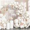 Isndare Palloncini bianchi perla arco bianco doppio farcito palloncini ghirlanda avorio palloncino diverse dimensioni 18/12/10/5 pollici 61 pz crema beige palloncini in lattice per matrimoni, matrimoni