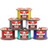 BABOOM BABOOM 22 Gauge Wire Combo 6 Pack 12 V 100'FT per rotolo (600 piedi totali) 22 Gauge Filo auto rivestito di rame alluminio a bassa tensione 22 Gauge Wire