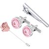 uxcell Spilla da cravatta con fermacravatta e box regalo per (Rosa Viola)